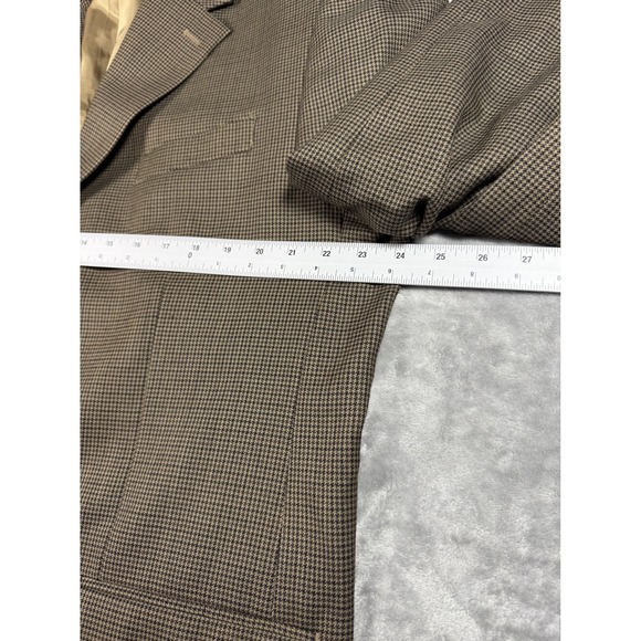 Lauren Ralph Lauren 50L Brown Houndstooth‎ 100% Wool Blazer Sport Coat - Picture 10 of 13